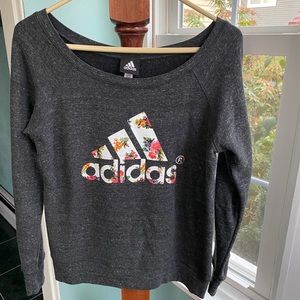 Adidas scoopneck sweatshirt with floral logo